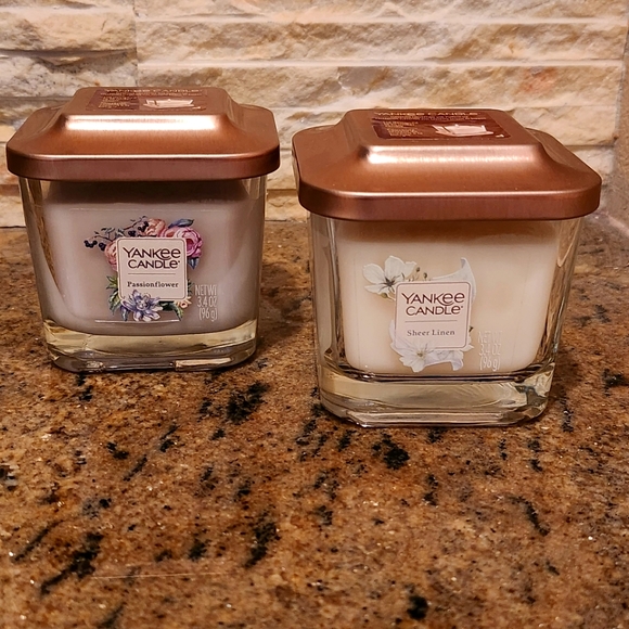 Yankee Candle Small 3.4 oz Jar Set - Passionflower and Sheer Linen ~ RARE HTF - Picture 1 of 10